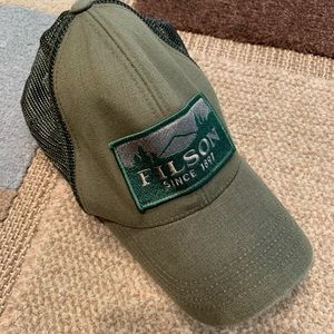Filson Green Logger Mesh Cap Hat Tin Cloth Trucker